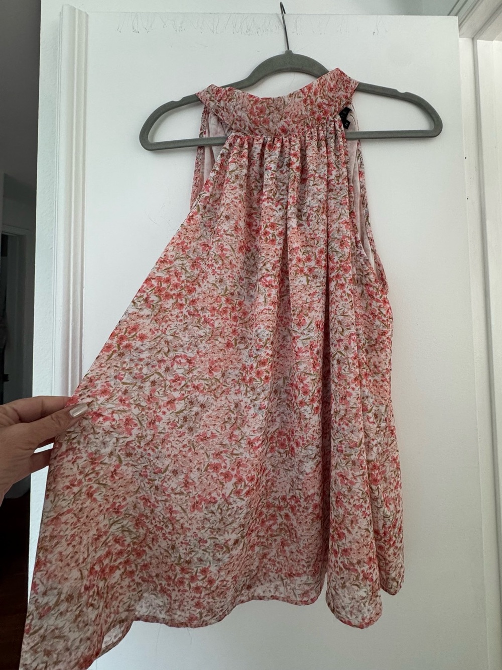 1. State Pink Floral Halter Neck Blouse